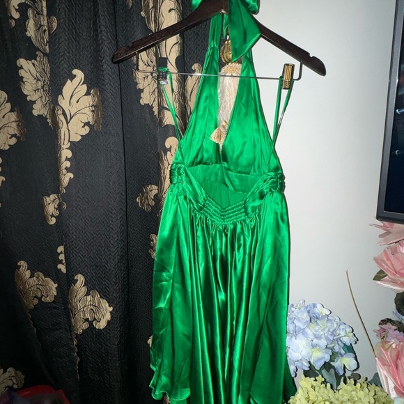 New -Alice & Olivia Green Silk Dress- size xs - Picture 3 of 10